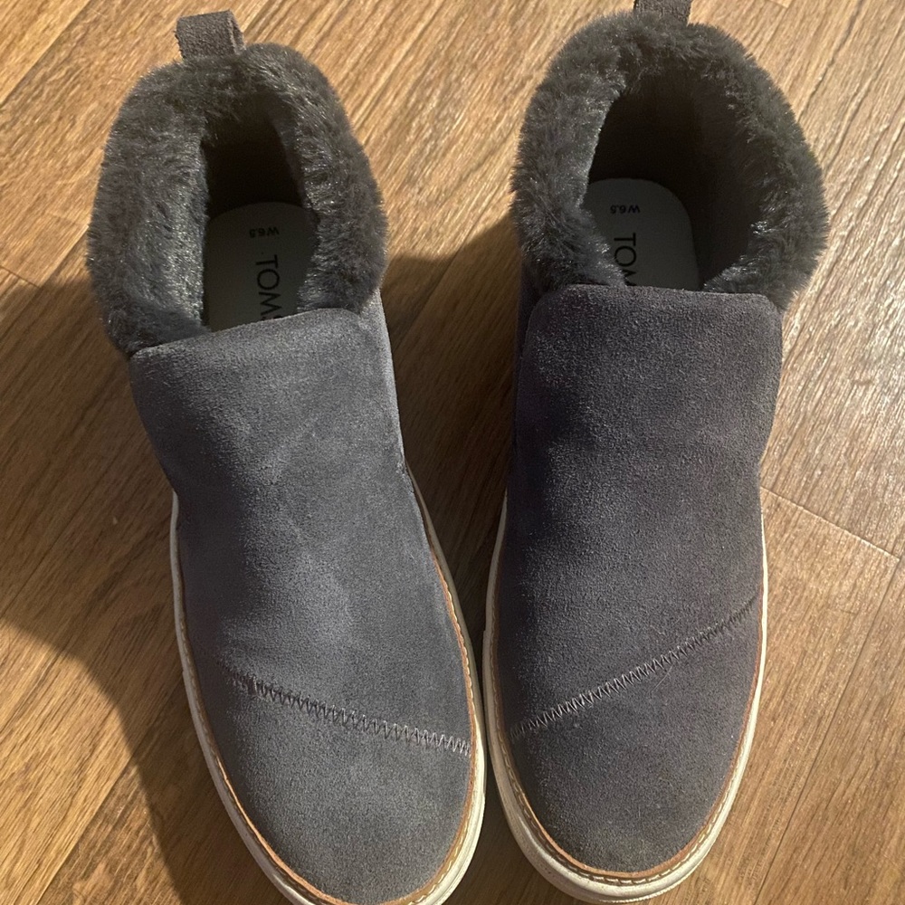 Toms Paxton Slip On Shoes Blueish/Grey In Faux - Main Image